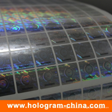 Anti-contrefaçon 2D / 3D Noir Numéro de série Autocollant Hologramme